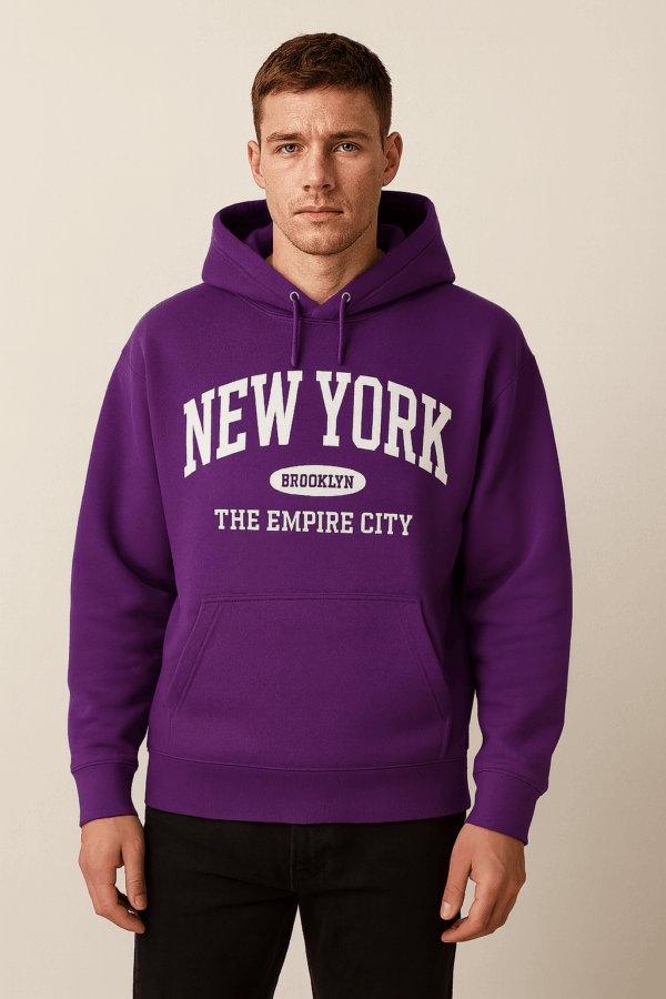 Sweat à Capuche New York mauve