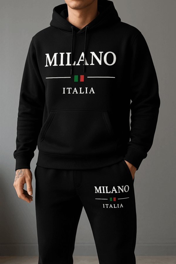Ensemble homme Milano sweatshirt à Capuche 100% coton + pantalon