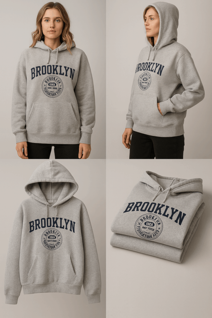 Hoodie Brooklyn Gris – Sweat à Capuche Unisexe