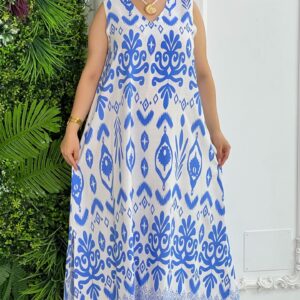 Robe Twinkie Fibranne – Blanc & Bleu Azur