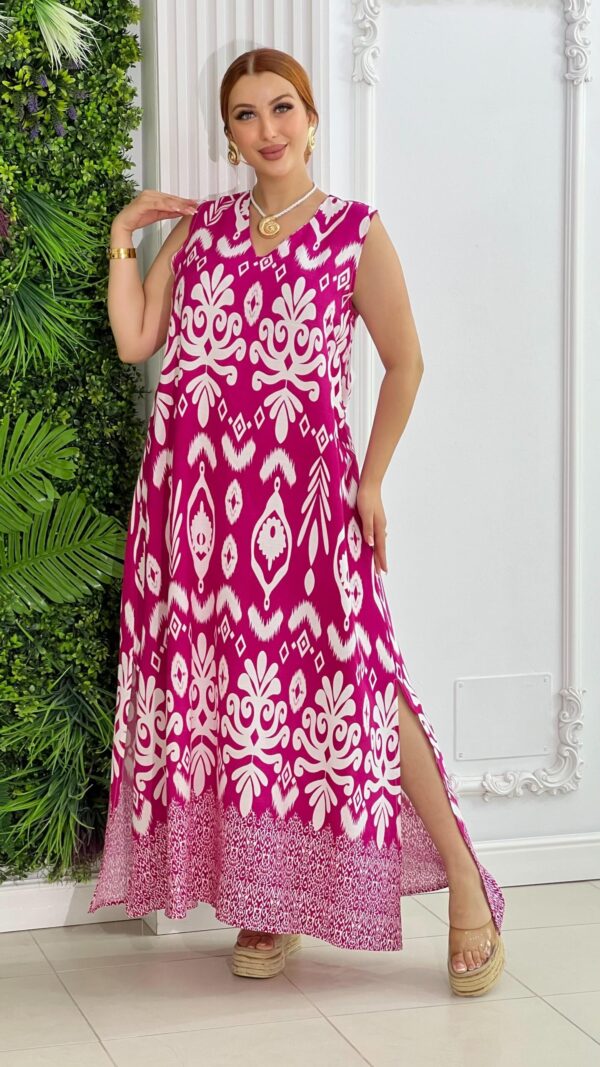 Robe Twinkie Fibranne – Rose Fuchsia & Blanc