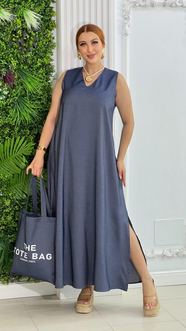 Robe longue en tissu fluide + Tote Bag “Ciao Bella” – Collection Été 2025