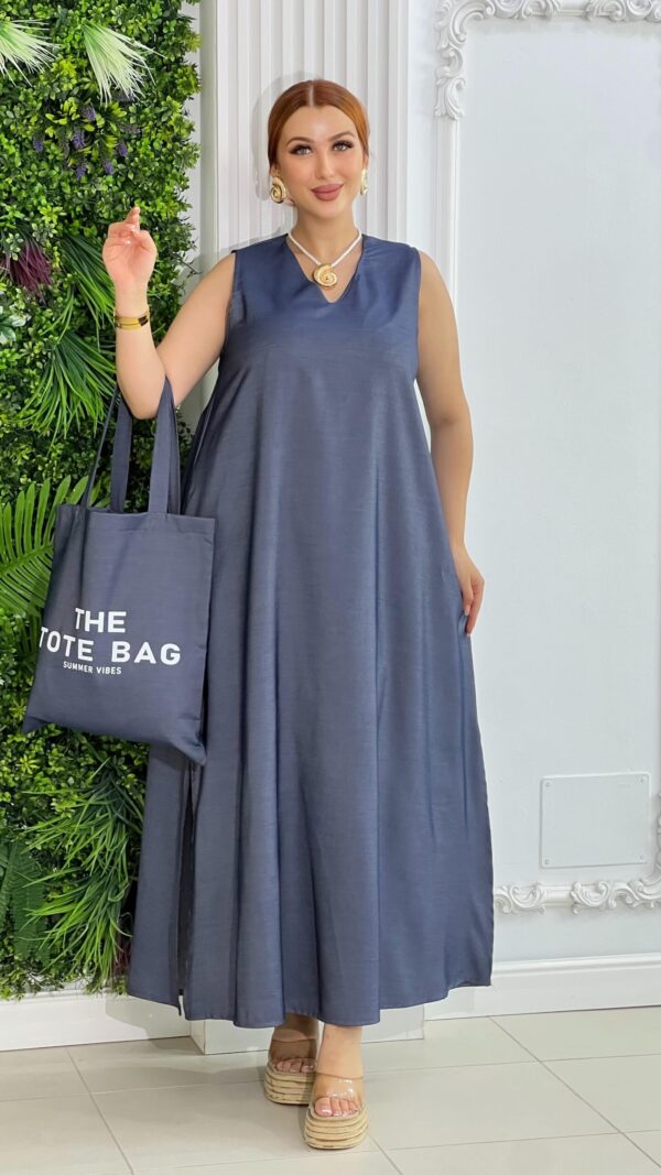 Robe longue en tissu fluide + Tote Bag “Ciao Bella” – Collection Été 2025