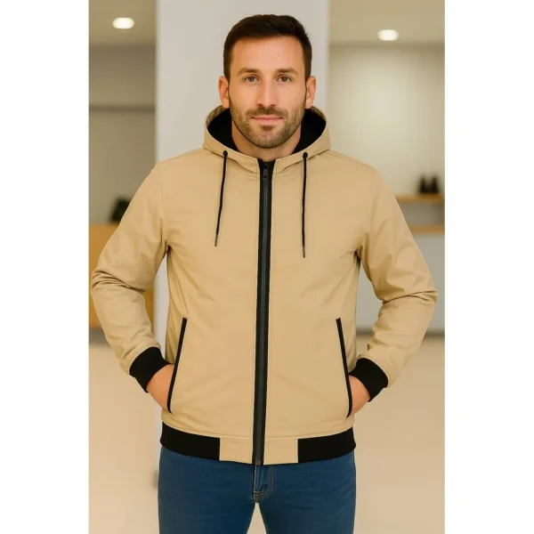 Veste homme classique avec capuche – Beige