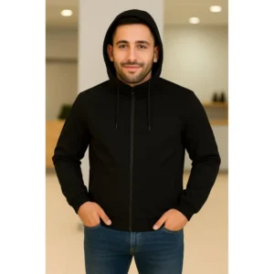 Veste homme classique avec capuche – Noir