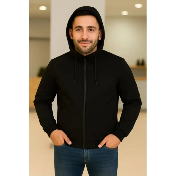 Veste homme classique avec capuche – Noir