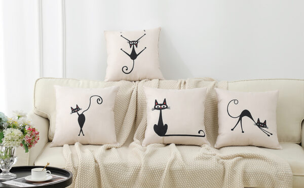 housses de coussin pour canapé chats de couple