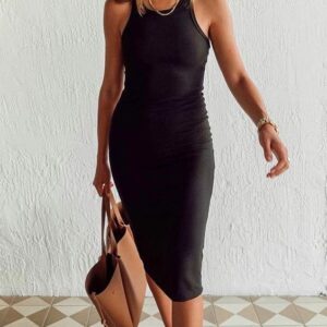 Robe noire moulante femme