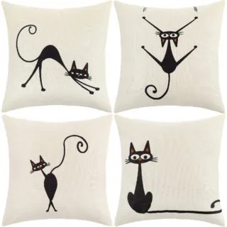 housses de coussin pour canapé chats de couple