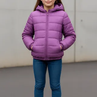 Doudoune à capuche Violet enfants