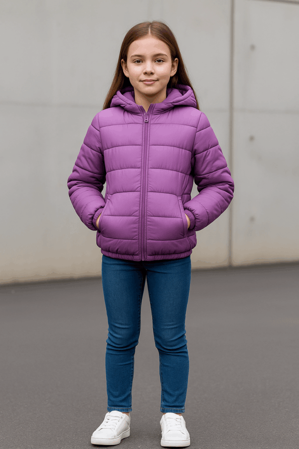 Doudoune à capuche Violet enfants