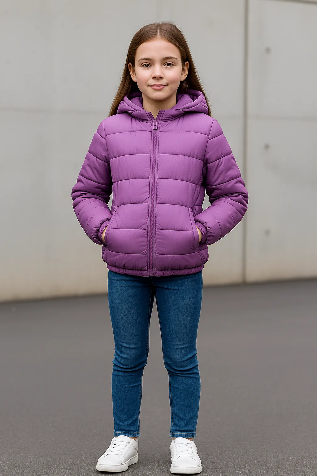 Doudoune à capuche Violet enfants