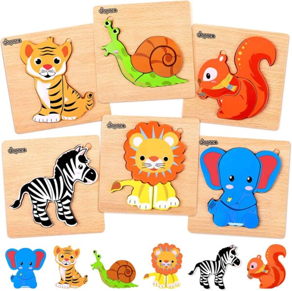 Puzzles animaux en bois pour garçons et filles