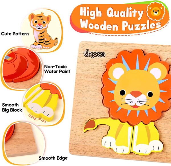 Puzzles animaux en bois pour garçons et filles