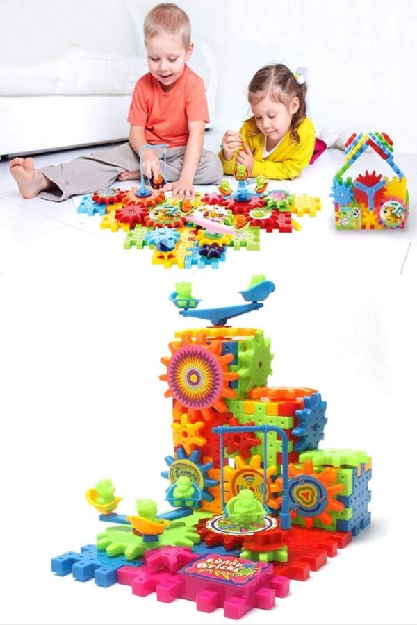 Ensemble de jouets de construction à engrenages motorisés