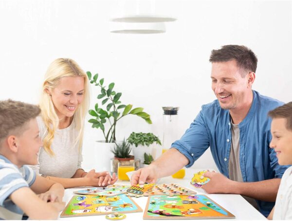 Ensemble de puzzles à chevilles en bois