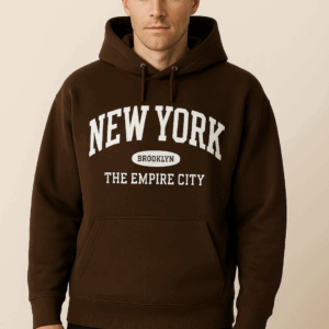 Sweat à capuche marron “New York Brooklyn”