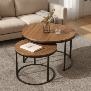 Set de 2 table basses ronde 60cm et 40cm