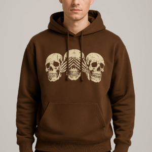 capuche, marron, tête de mort