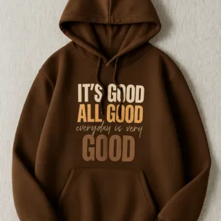 Sweat à capuche marron “It’s Good All Good”