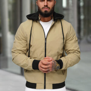 Gilet avec capuche beige