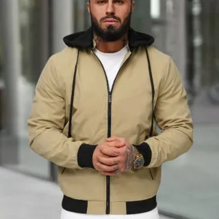 Gilet avec capuche beige