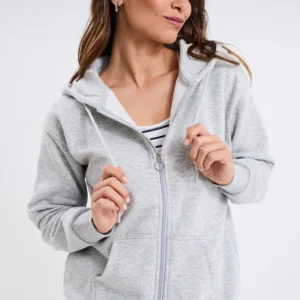 Gilet en molleton à capuche gris