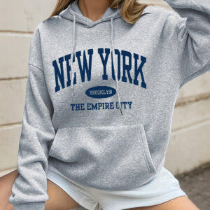 Capuche molleton New York gris – Style streetwear confortable