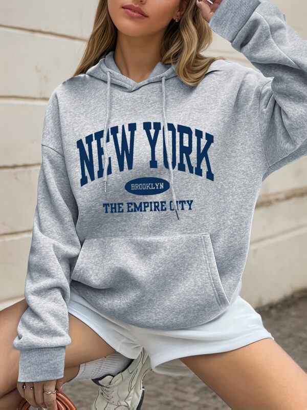Capuche molleton New York gris – Style streetwear confortable