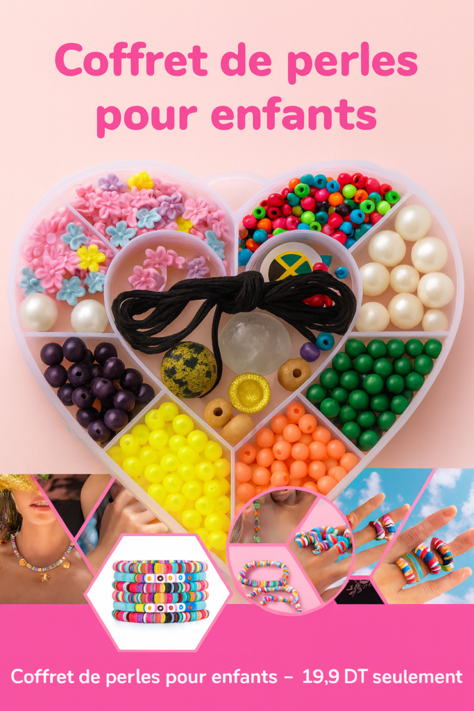 Boite de perles pour enfants, pour la fabrication de bijoux bracelets
