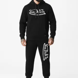 Ensemble Von Dutch Homme – Hoodie & Pantalon Molleton Noir