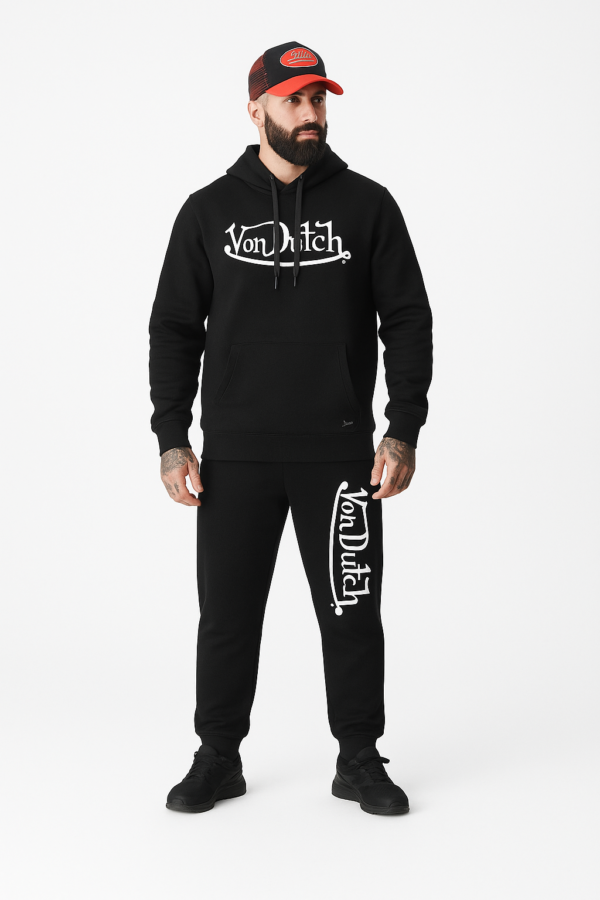 Ensemble Von Dutch Homme – Hoodie & Pantalon Molleton Noir