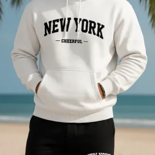 Sweat à capuche et pantalllon NewYork blanc