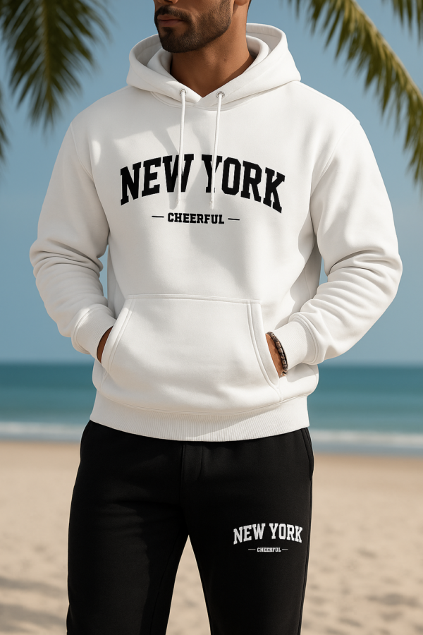 Sweat à capuche et pantalllon NewYork blanc