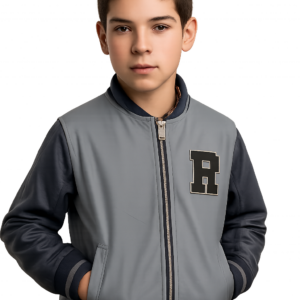 Blouson Teddy garçon gris