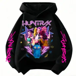 Sweat à capuche Huntrix noir – imprimé pop (HUNTR/X)