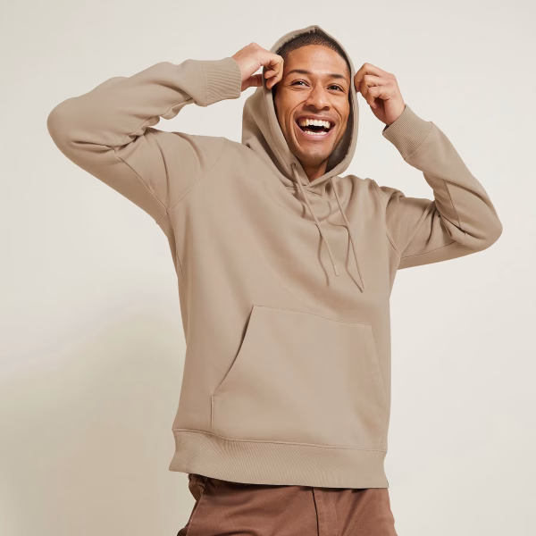 Sweat à capuche uni - Beige