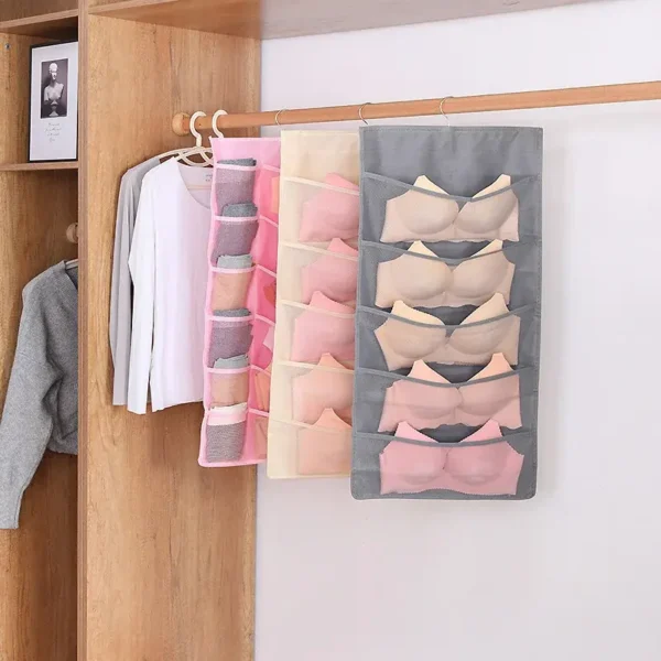 Housse de rangement sous-vêtements suspendue double face