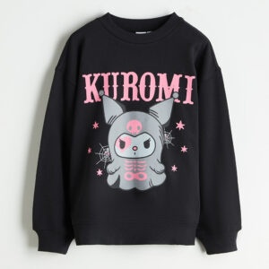 Sweatshirt Kuromi Noir Kawaii | 34 TND