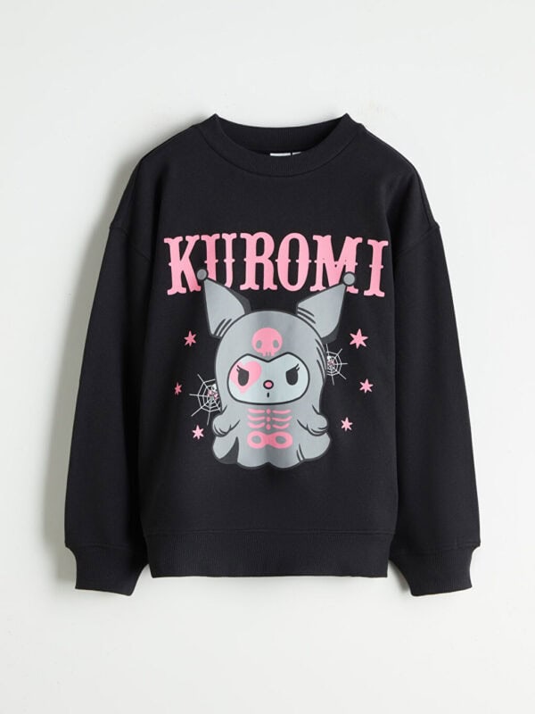Sweatshirt Kuromi Noir Kawaii | 34 TND