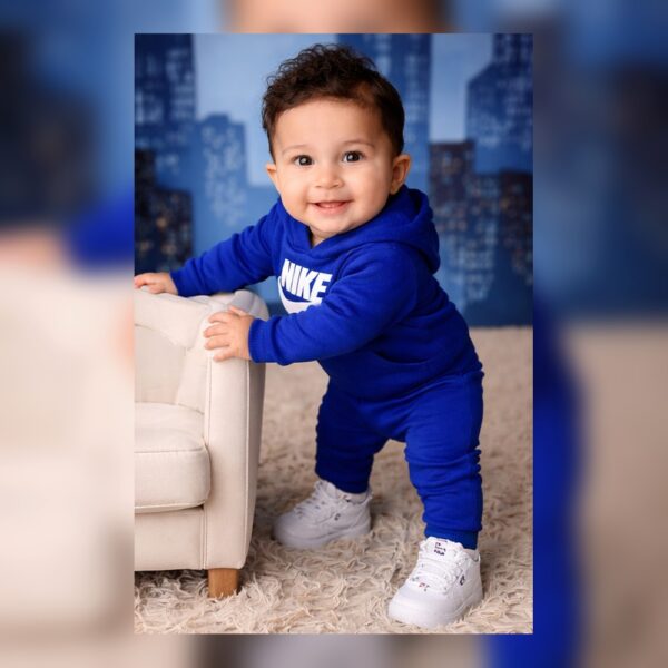 Survêtement bébé bleu à capuche