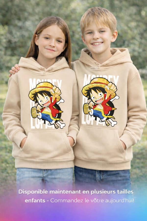 Sweat à capuche enfant beige