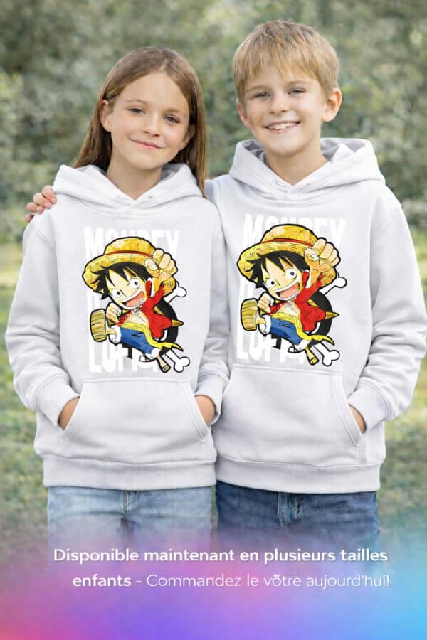 Sweat à capuche enfant blanc