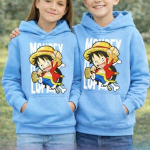 Sweat à capuche enfant bleu ciel