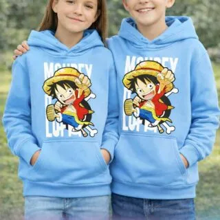 Sweat à capuche enfant bleu ciel