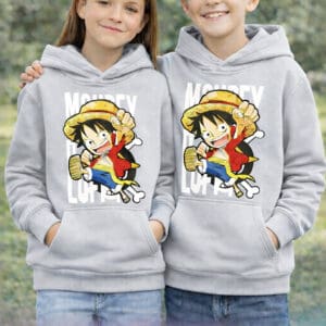 Sweat à capuche enfant gris clair