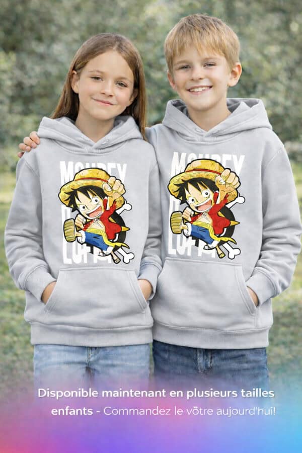 Sweat à capuche enfant gris clair