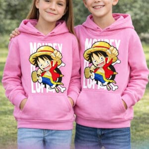sweat à capuche enfants rose