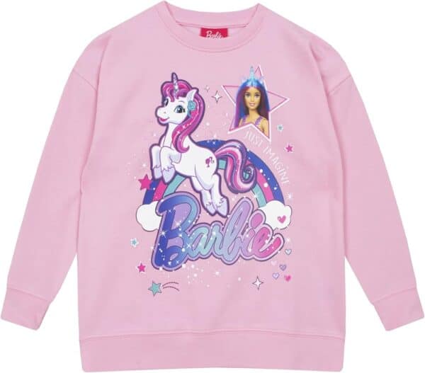 Sweat-shirt Barbie Licorne Rose pour Fille (8–14 ans)