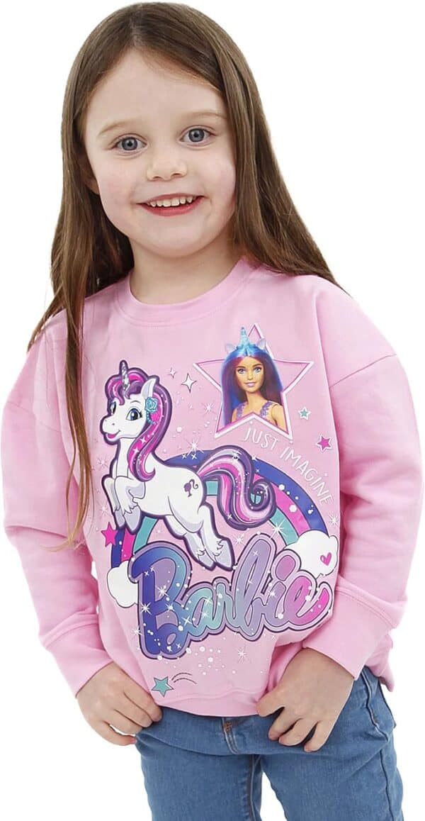 Sweat-shirt Barbie Licorne Rose pour Fille (8–14 ans)